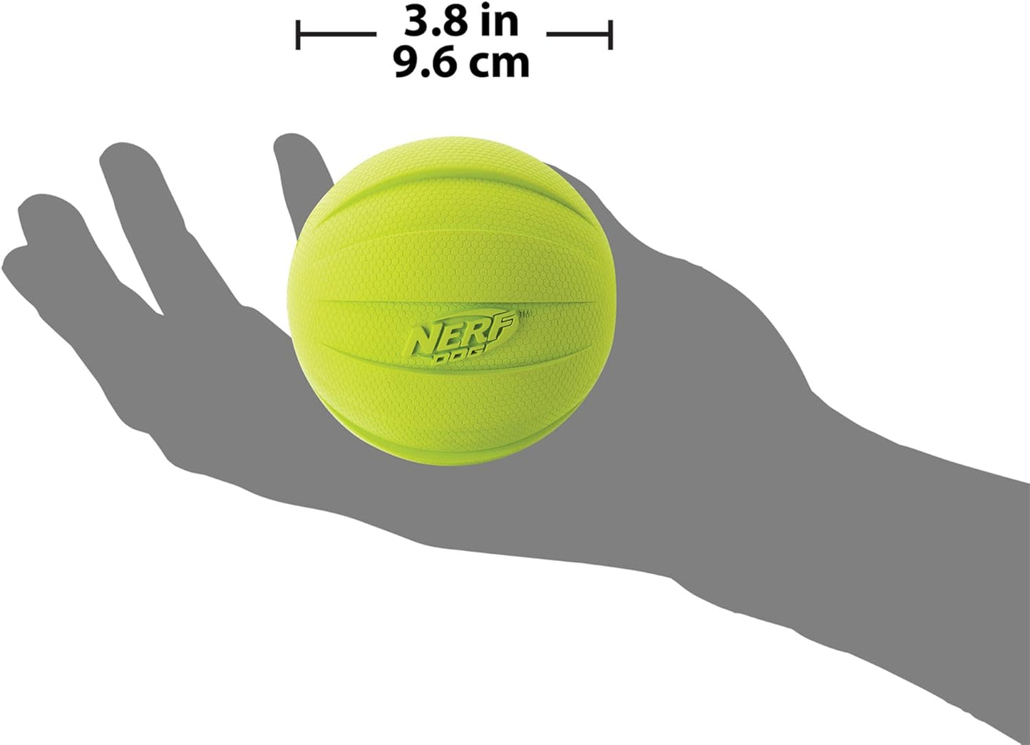 Rubber Ball Dog Toy with Squeaker, Lightweight, Durable and Water Resistant, 4 Inch Diameter for Medium/Large Breeds, Single Unit, Green