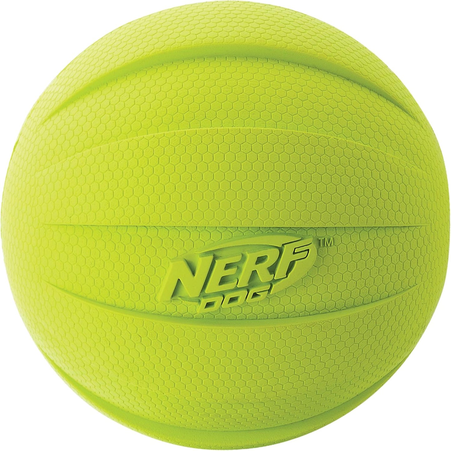 Rubber Ball Dog Toy with Squeaker, Lightweight, Durable and Water Resistant, 4 Inch Diameter for Medium/Large Breeds, Single Unit, Green