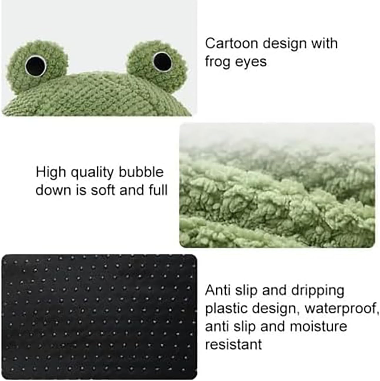 Cute Frog Cat Bed, Cozy Cat Cave, Kitten Sleeping Bag with Non-Slip Base, Warm Velvety Cat Bed for Indoor Cats, Removable Cushion, Nest Igloo Design for Security and Comfort (2, M)