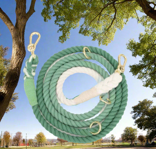 HANDS FREE DOG ROPE LEASH - OMBRE GREEN-0