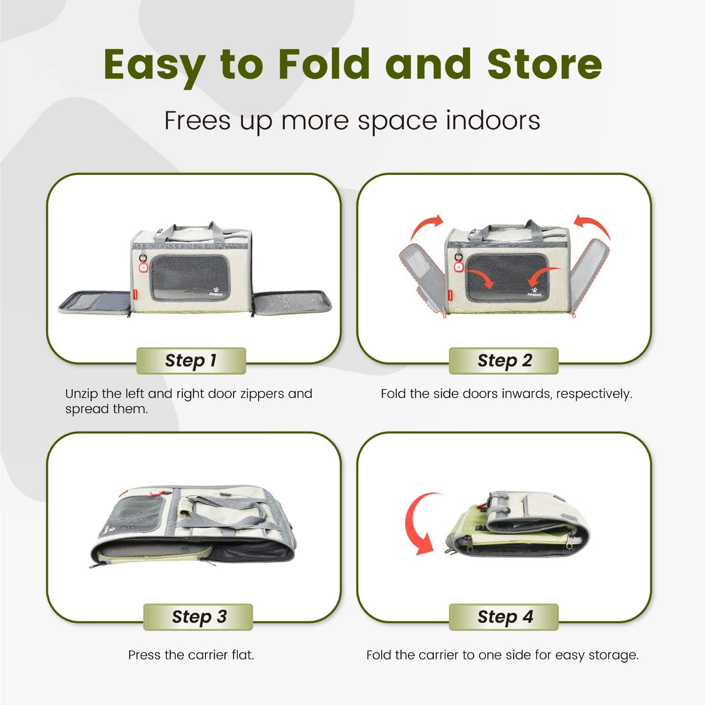 Cat Carrier with ID Tag, TSA Airline Approved Cat Carrier, Soft Sided Collapsible Pet Travel Carrier, Foldable Cat Travel Bag, Protable, Comfortable, Convenient Cat Travel Carrier