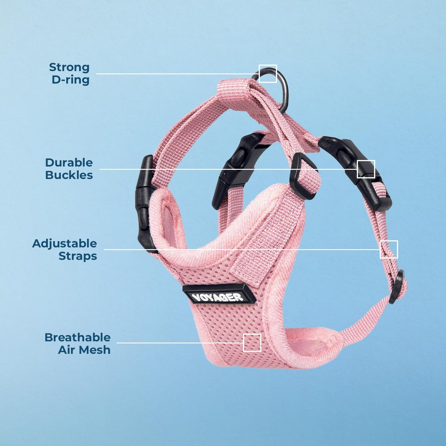 Voyager Step-In Lock Pet Harness - All Weather Mesh, Adjustable Step in Harness for Cats and Dogs by  - Pink, M