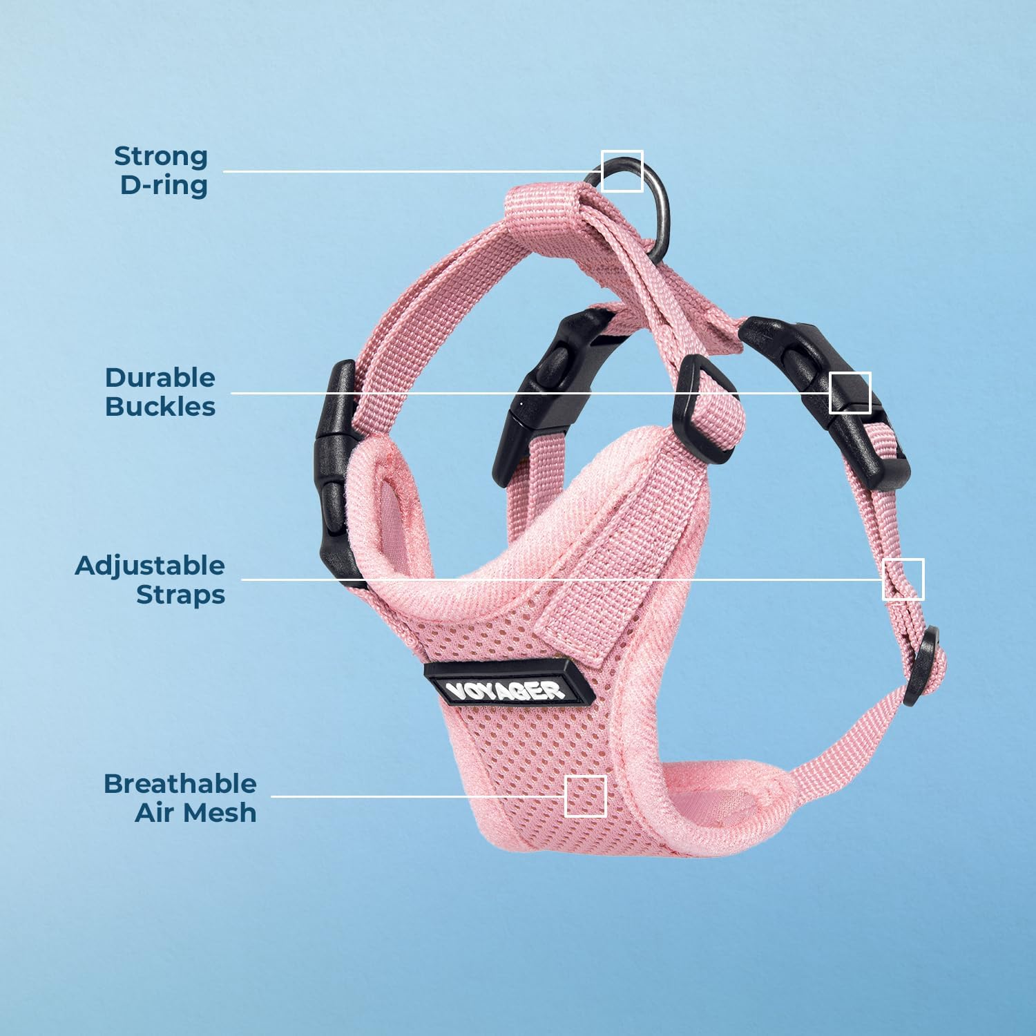 Voyager Step-In Lock Pet Harness - All Weather Mesh, Adjustable Step in Harness for Cats and Dogs by  - Pink, M