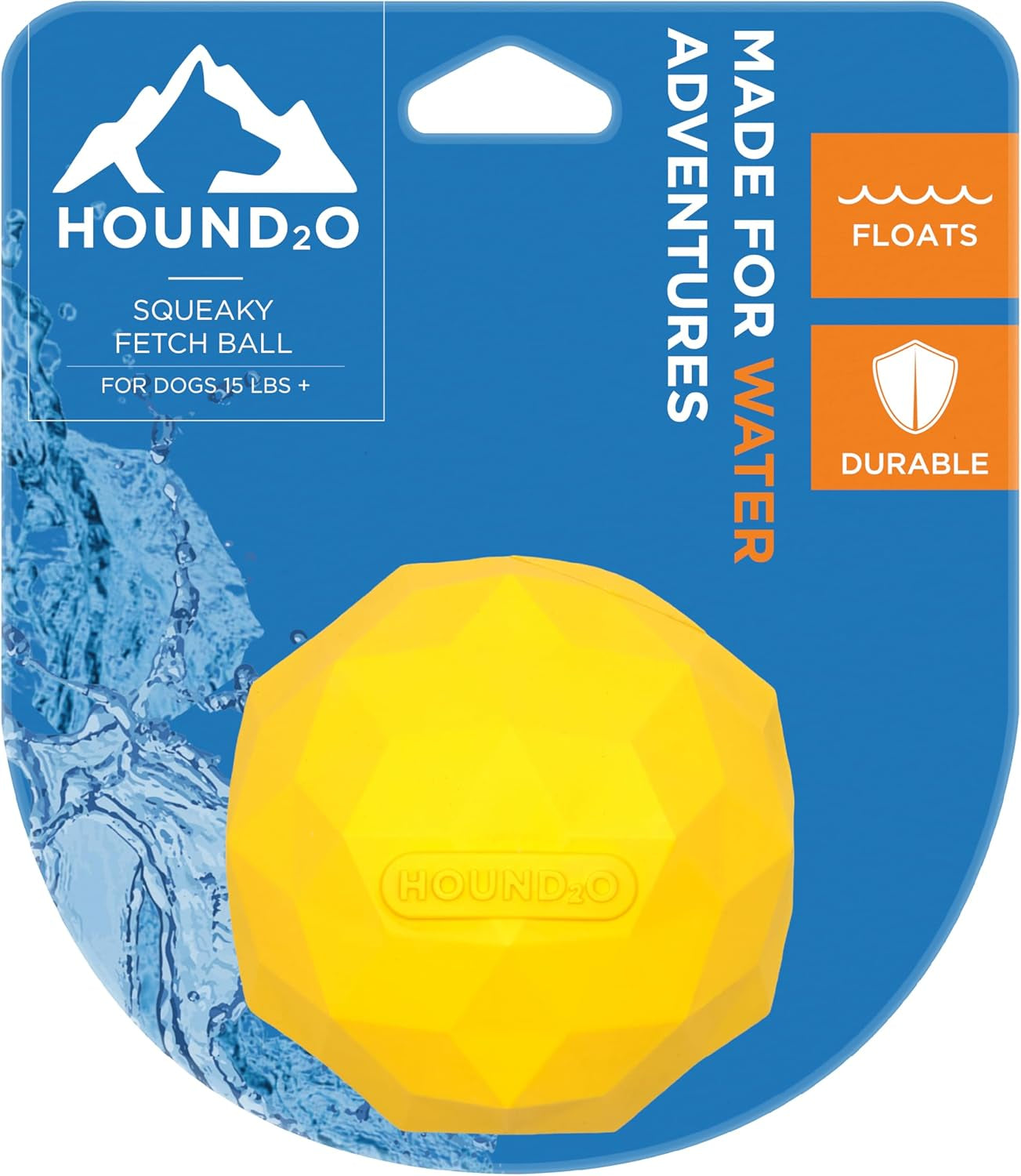 Outdoor Dog Toys | Squeaky Fetch Ball Dog Toy, Bright Yellow Color | Durable Ball Floats for Water Adventures | Made from Non-Toxic Materials