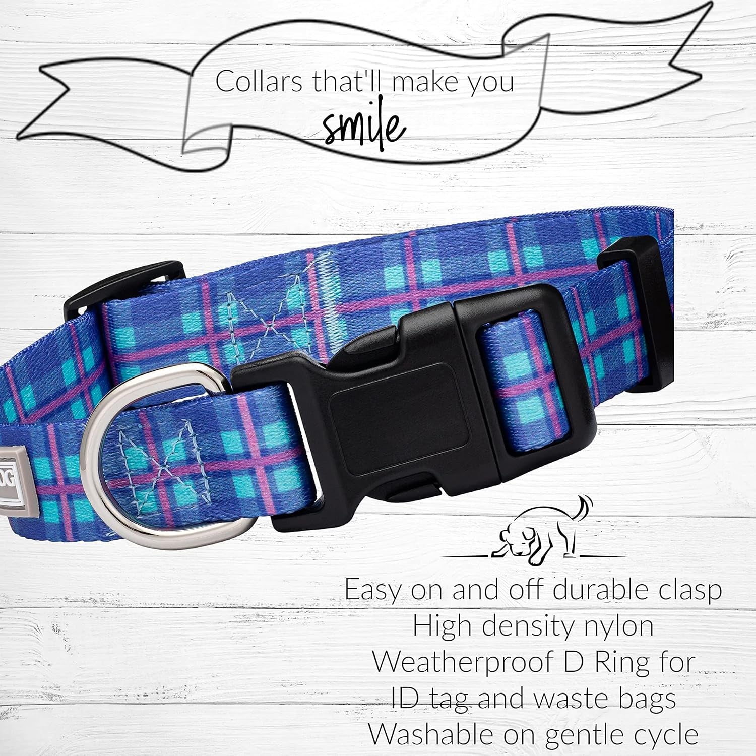 - Adjustable Dog Collar with Easy Click Buckle for Small to Large Dogs, Durable, & Comfortable for Male & Female Dogs, Pet Collar for Puppies & Adult Ones - Scotty, Large