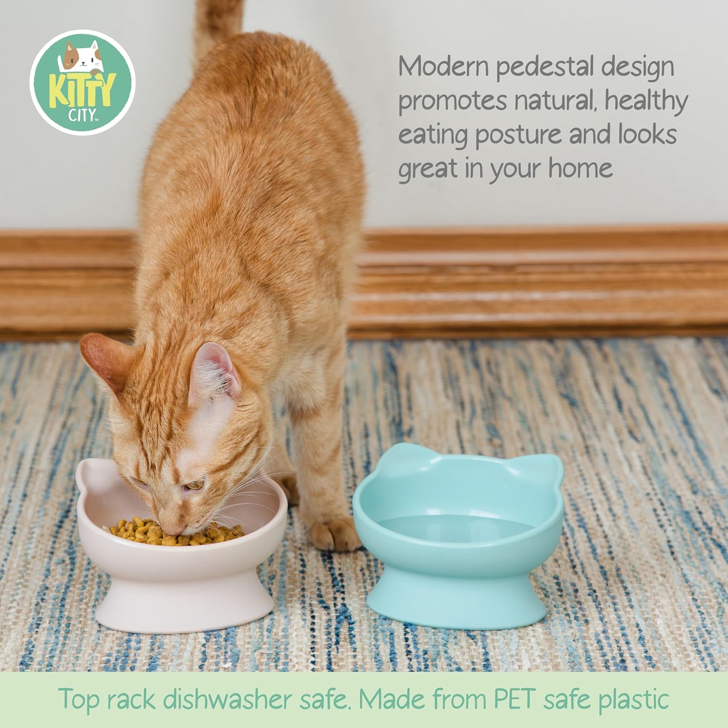 Raised Cat Ear Bowls, Small Bowls 2Pk (Pastel)