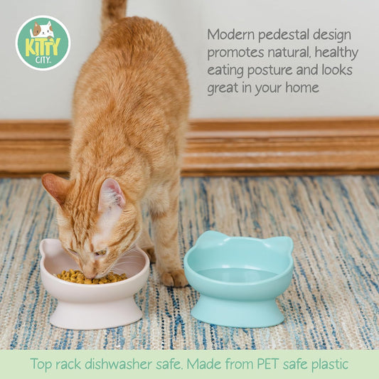 Raised Cat Ear Bowls, Small Bowls 2Pk (Pastel)