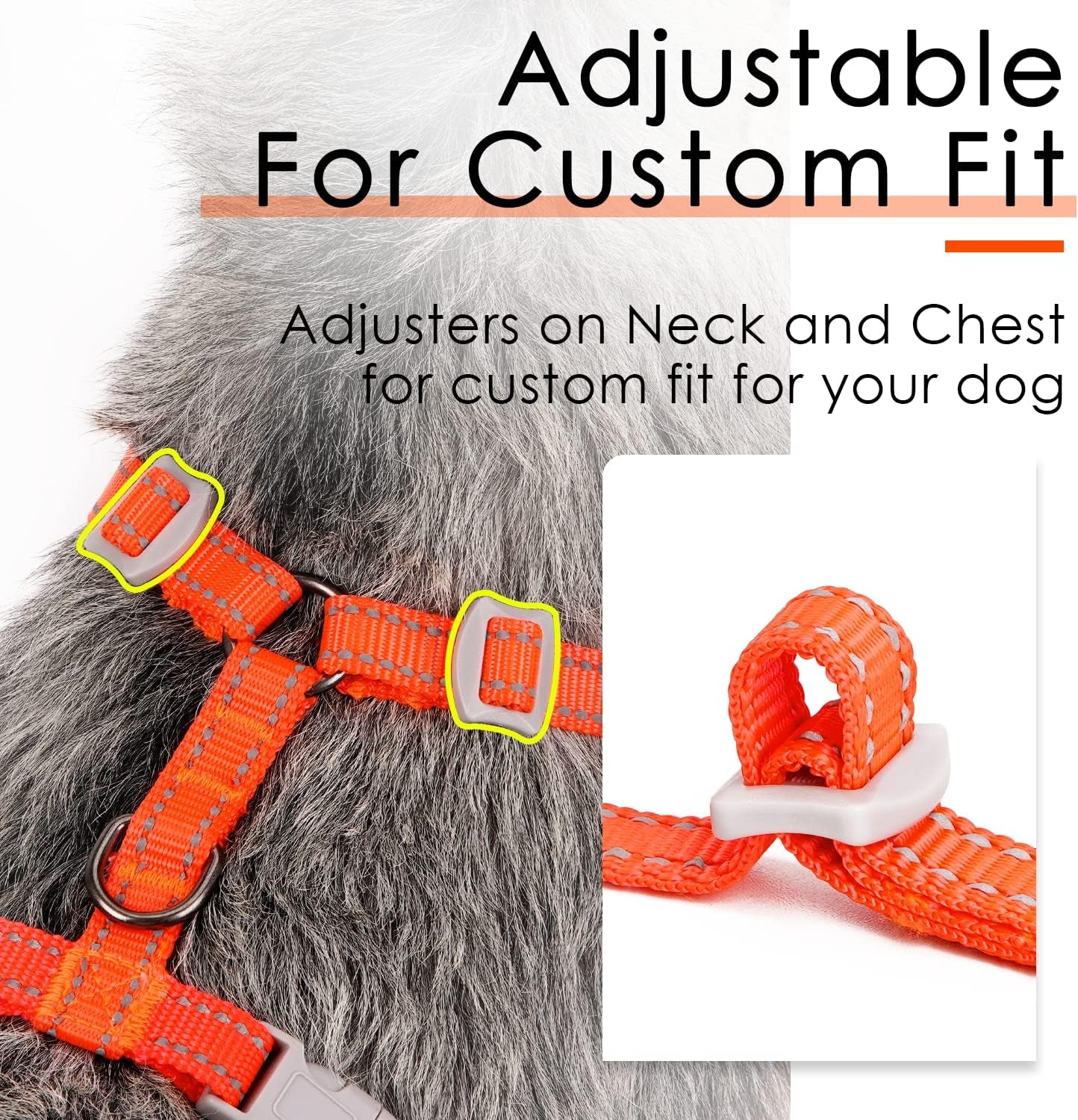 Reflective Breathable Soft Air Mesh No Pull Puppy Choke Free over Head Vest Harness for Puppy Small Medium Dogs and Cats Orange Medium